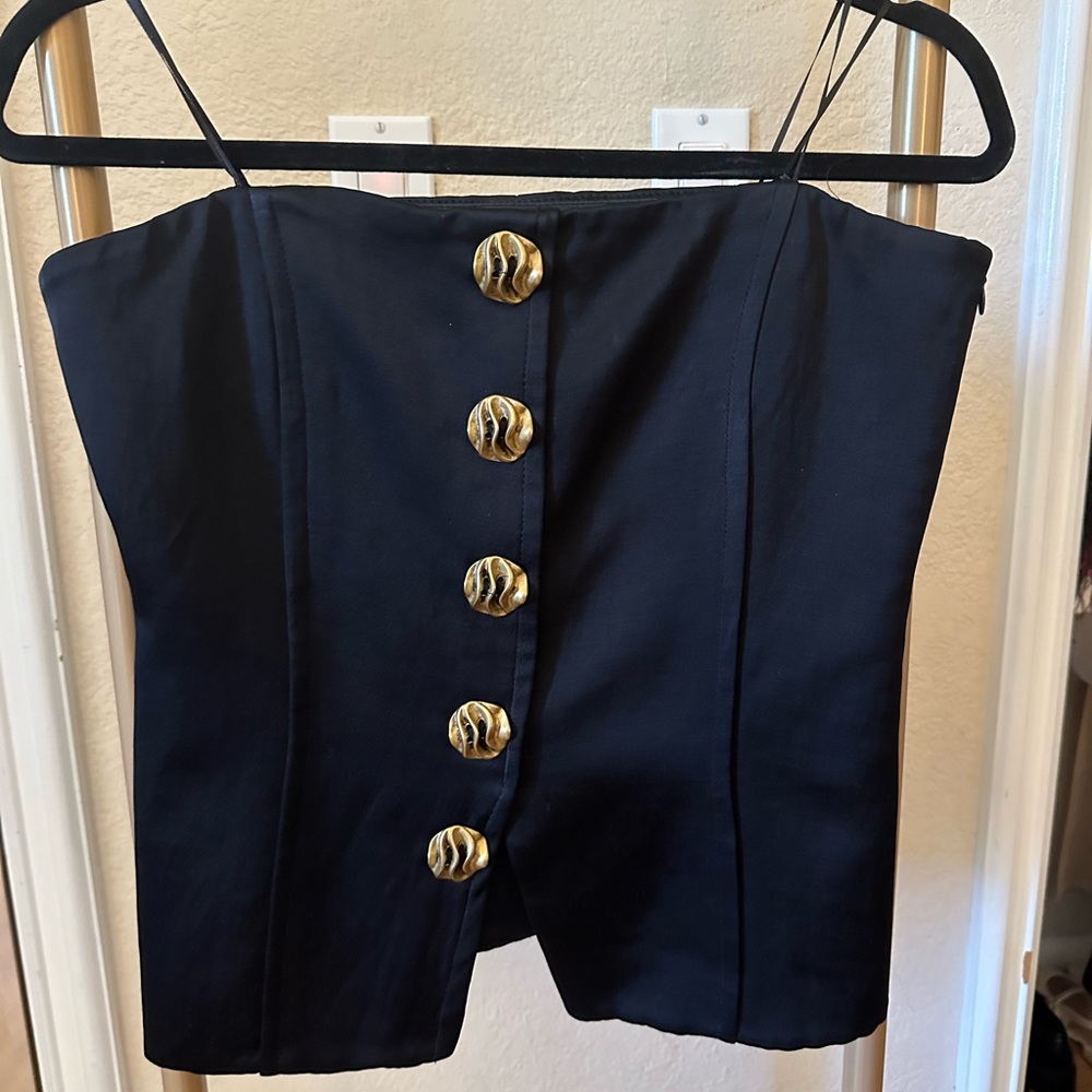 Zara gold button top
